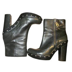 Kork-Ease Black Studded Heeled Boots
